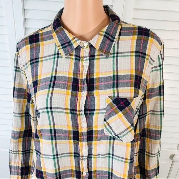 2/$25 MERONA White Plaid Button Down Shirt Size XXL - Picture 2 of 8